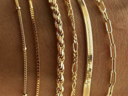 Gold Bracelets for Women Waterproof, 14K Real Gold Jewelry Sets Trendy Thin Dainty Stackable Cuban Link Paperclip Chain Bracelet Pack Fashion Accessories Gifts for Womens